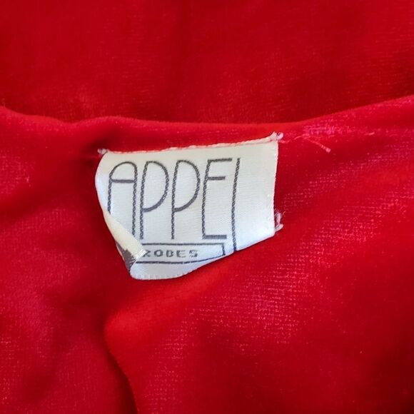 Vtg. Appel Fleece Zip Front Robe Housecoat Embroidered Floral Details M - Picture 7 of 8